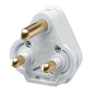 RR 15A 3 Pins Unfused Round Plugtop - W9001